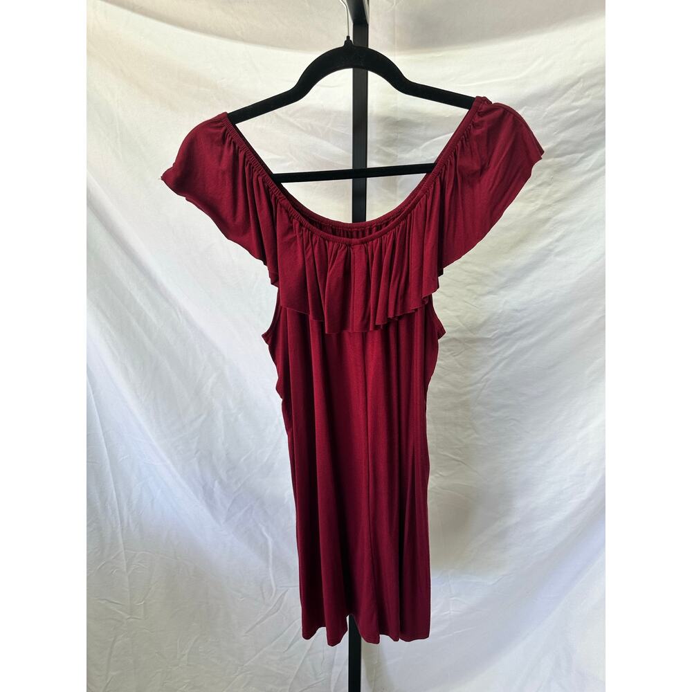 Agnes & Dora NWT Off Shoulder Flowy Tank Wine Size L Resort Festival Boho - Picture 3 of 5